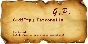 György Petronella névjegykártya